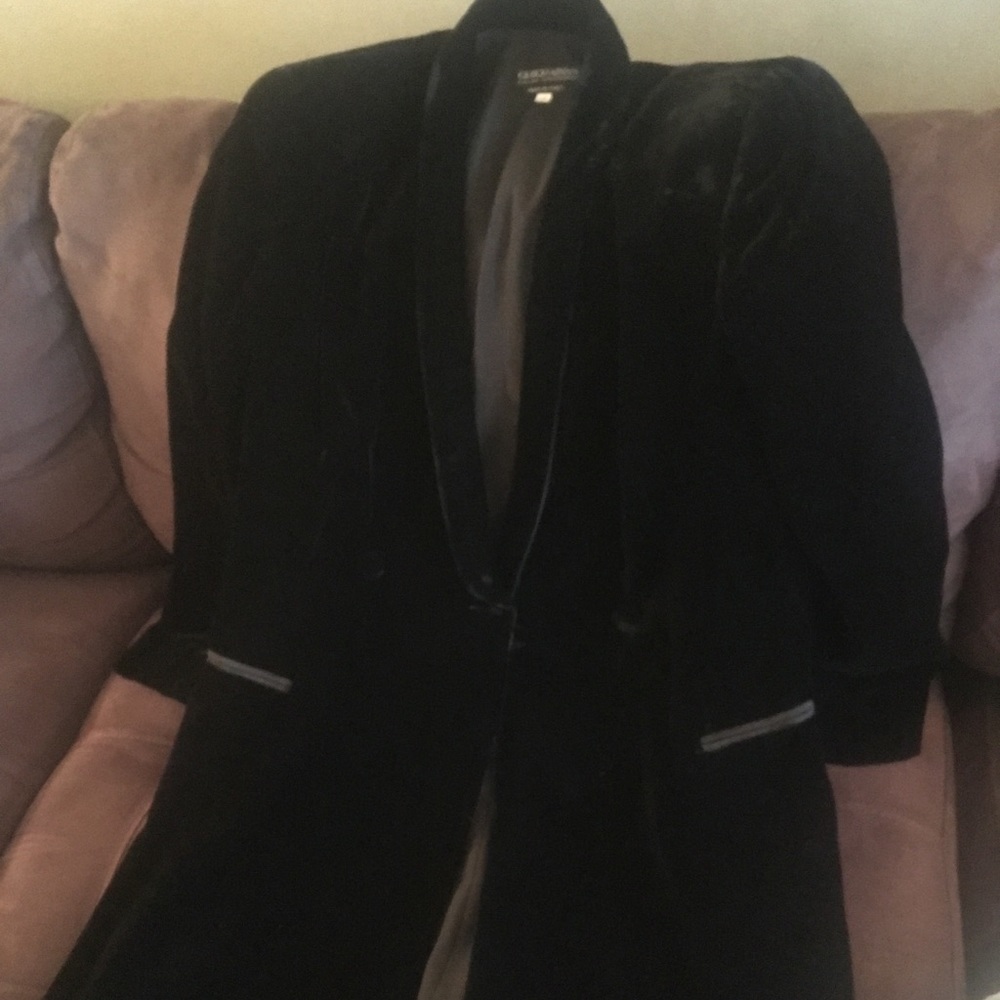 giorgio armani borgonuovo velvet black blazer 48